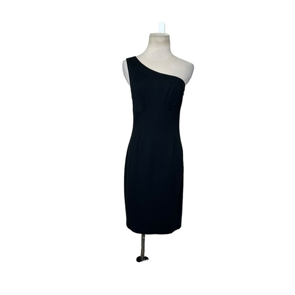 Trina Turk black one shoulder sheath mini cocktail dress size 0 - Picture 15 of 16